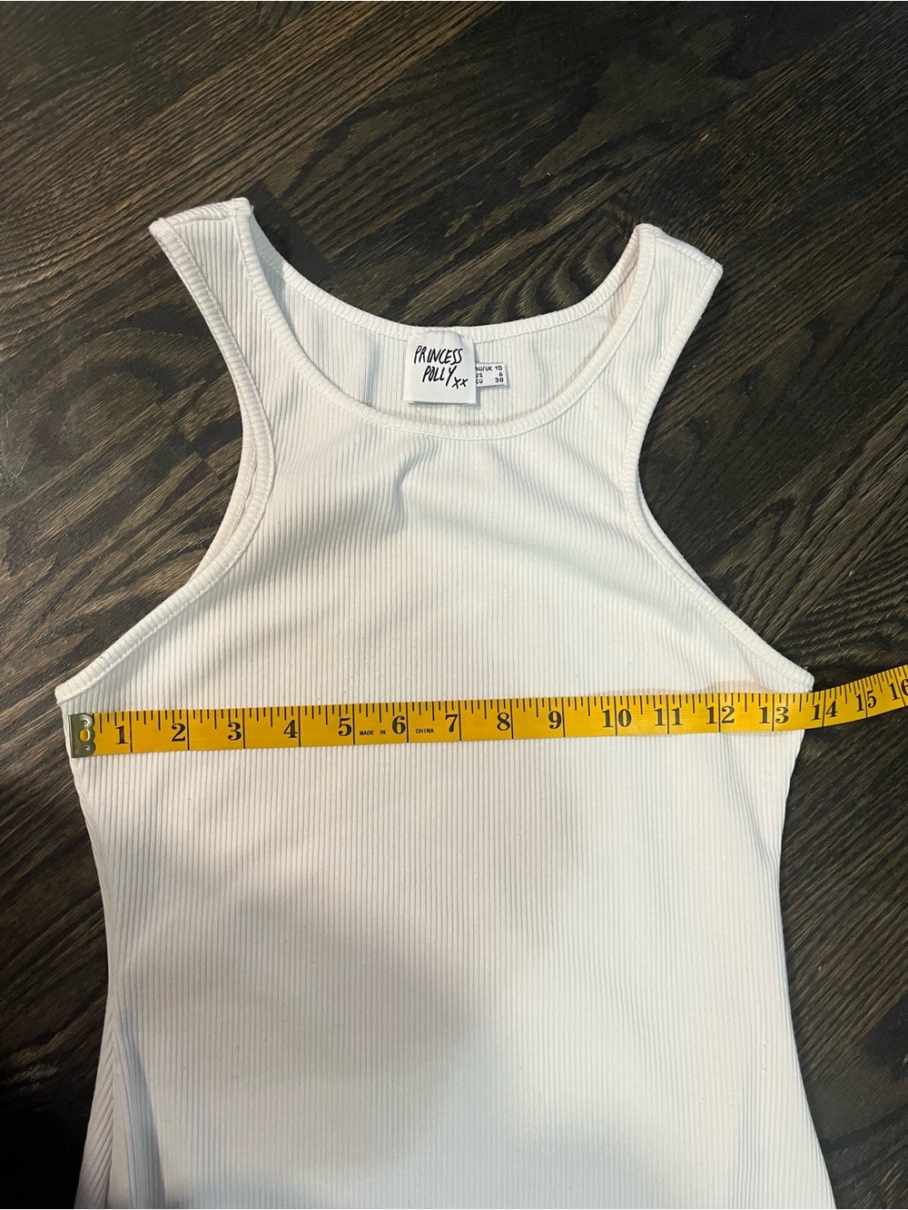 Princess Polly White Sleeveless Ribbed Stretch Bodycon Mini Dress Size 6 - Picture 5 of 9